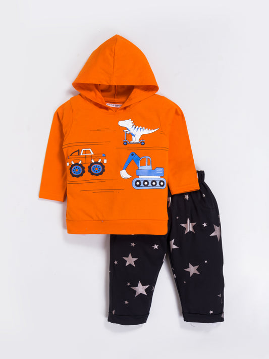 Winter Stylish Cotton Hooded Top & Pant  Set Little Smart